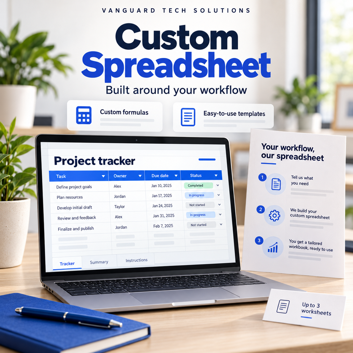 Custom spreadsheet